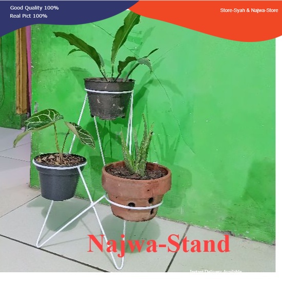 Standing pot bunga besi 3in1 kokoh