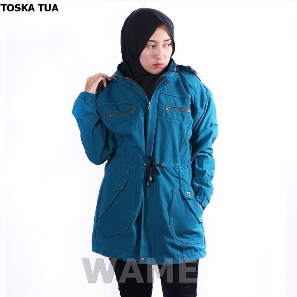 JAKET PARKA CEWE / WANITA TOSKA TUA POLOS BAPAK ANAK JEANS LEVIS