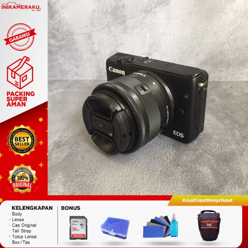 [Produk Terlaris Shopee] Mirrorless Canon M10 Lensa Kit 15-45MM IS STM Siap Pakai