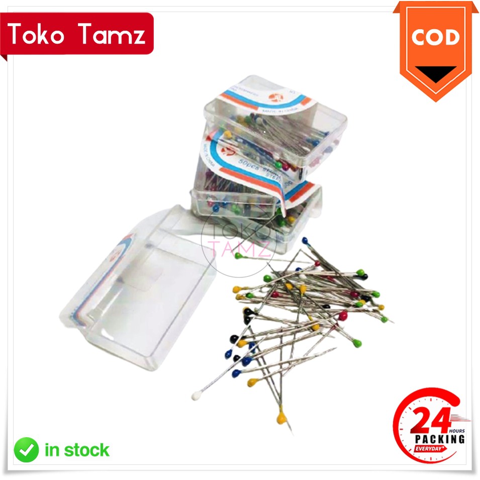 COD MAKASSAR Mini & Tanggung Jarum Pentul Hijab 1 Box Shopee tokotamz Online Shop Toko Tamz