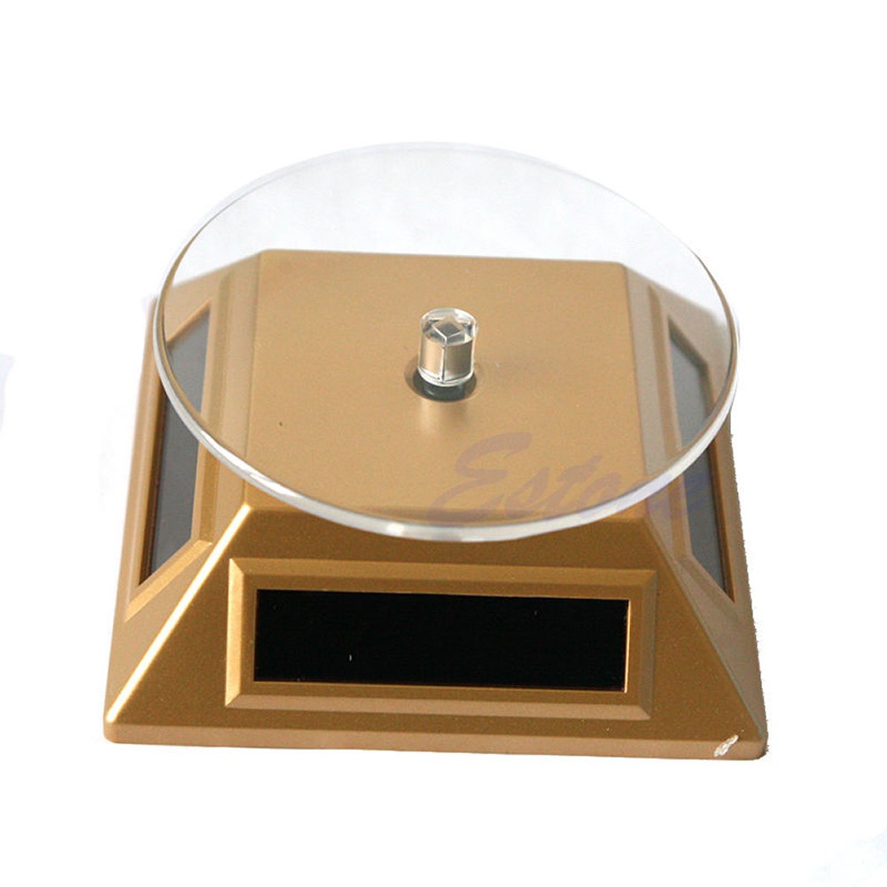 CRE  360 Rotating Turn Table Plate Solar Power For Watch Phone Jewelry Display Stand