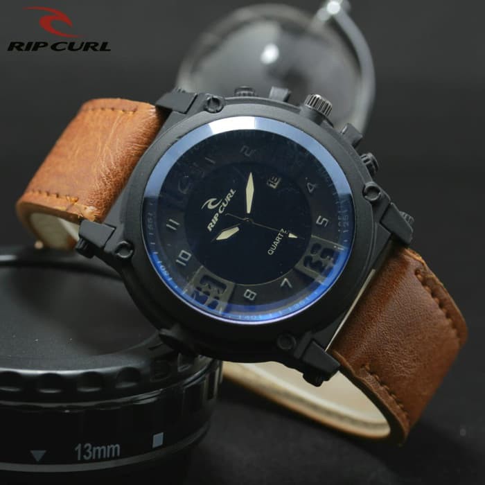 JAM TANGAN PRIA RIPCURL TANGGAL KULIT BROWN ANGKA