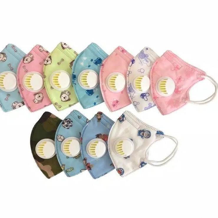Stok terbaru Kn95 Masker Filter Breathable 5 ply Katup Lipat 3d Anak | Masker Anak | Masker | Masker
