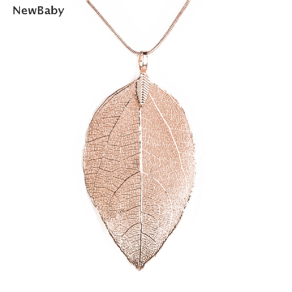 NewBaby Unique Women Fashion Jewelry Simple Leaf Sweater Pendant Long Chain Necklace ID