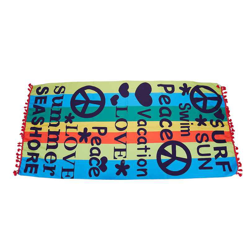 Polyester Letter Graffiti 7 Color Beach Body Yoga Mat Wall Hanging