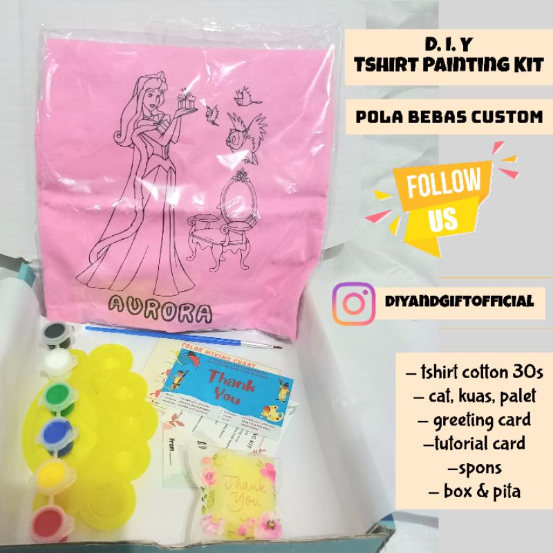 

custom DIY Tshirt Painting Kit I Goodie bag ulang tahun I souvenir custom