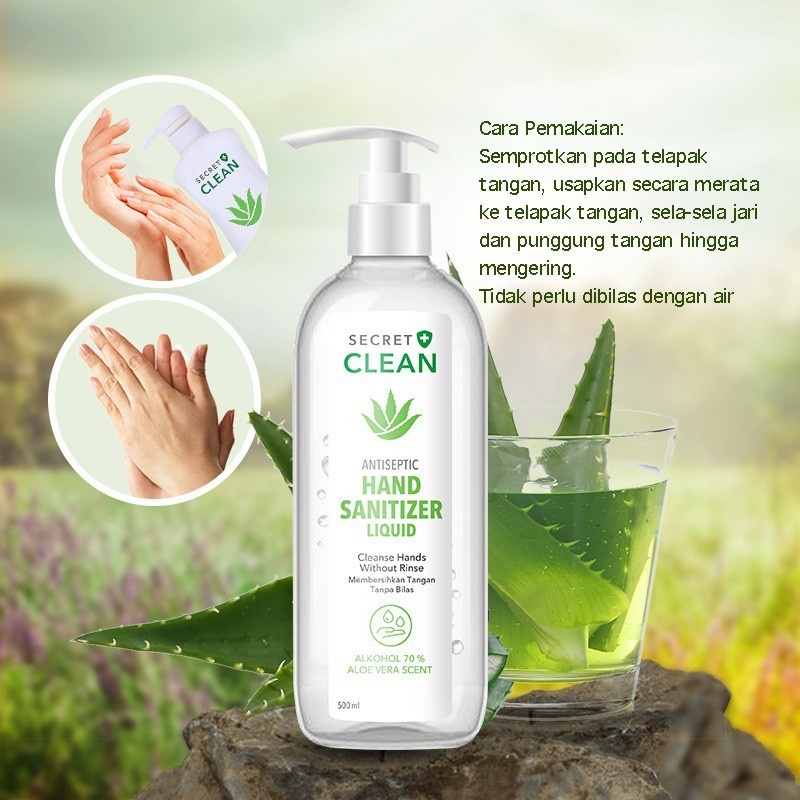 Secret Clean Antiseptic Hand Sanitizer Liquid Cair - 500 ml