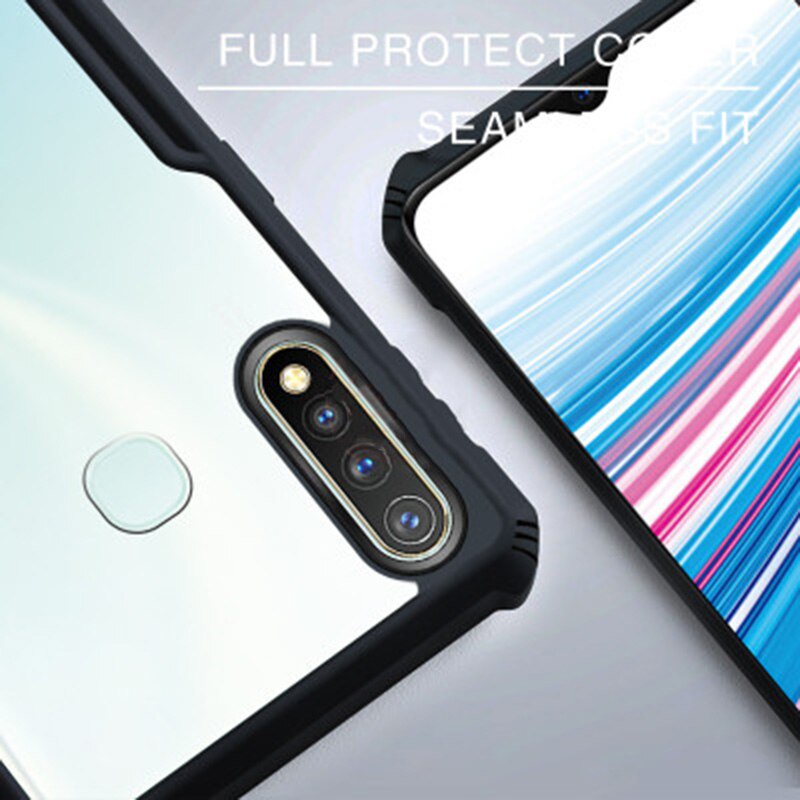 Case Vivo Y15 Armor Fusion Transparent Casing Free Skin Carbon 3D