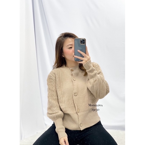 MDLV ~ 19150 KAORI CHUNKY KNIT CARDIGAN KOREA CARDIGAN RAJUT TEBAL KARDIGAN PREMIUM FASHION IMPORT