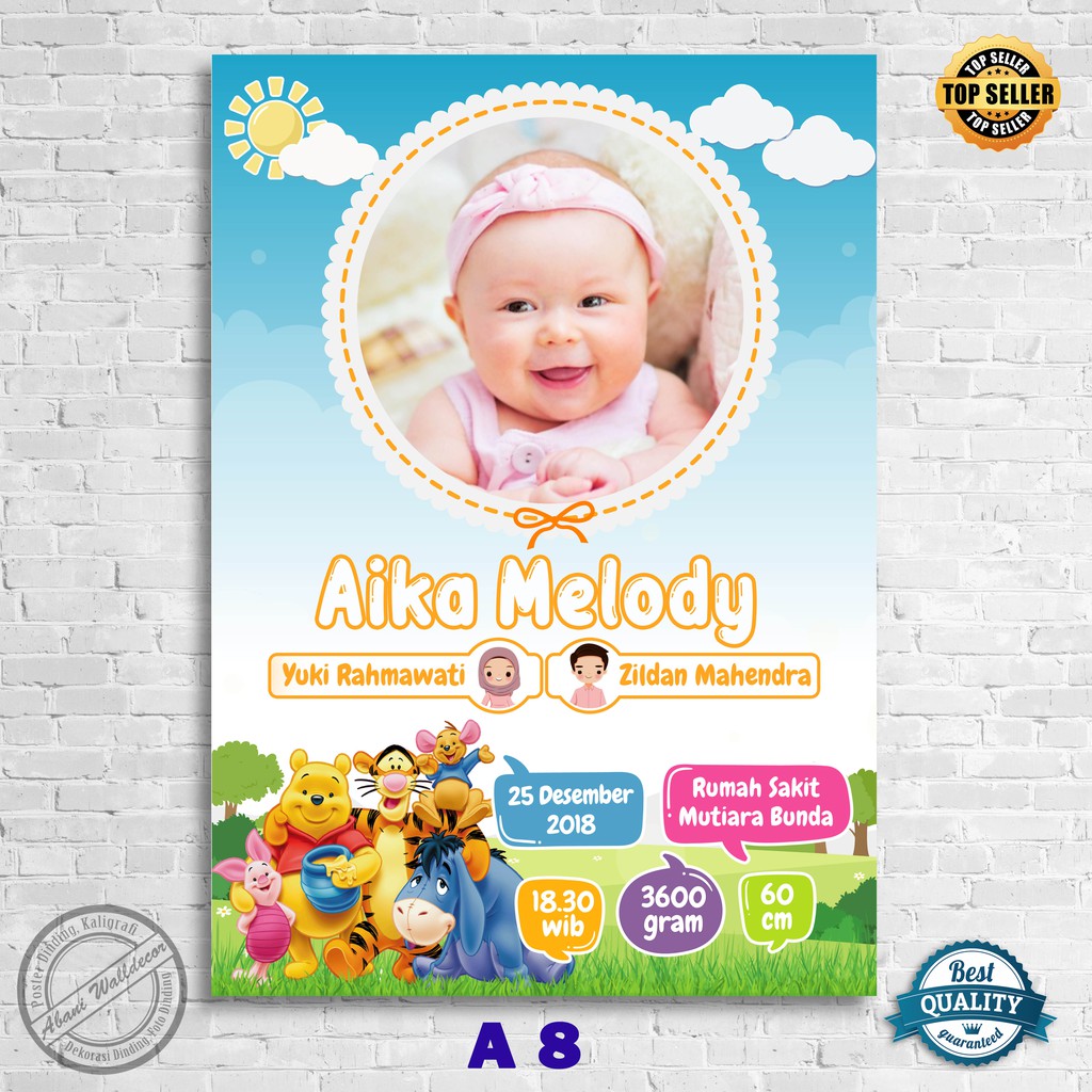 Abani Store Custom Biodata Bayi Edit Foto Kelahiran Anak Bio Baby Desain Menarik Soft File Saja-A 8