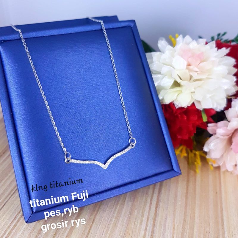 Kalung titanium asli,panjang kurang lebih 45cm