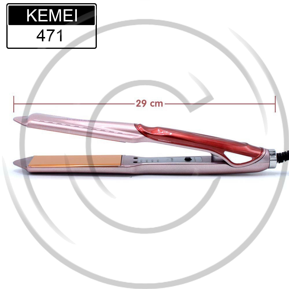 KEMEI / KM-471 / Catokan Pelurus / Hair Straightener Temperatur Adjustable Bahan Keramik - CO ORIGINAL TERMURAH
