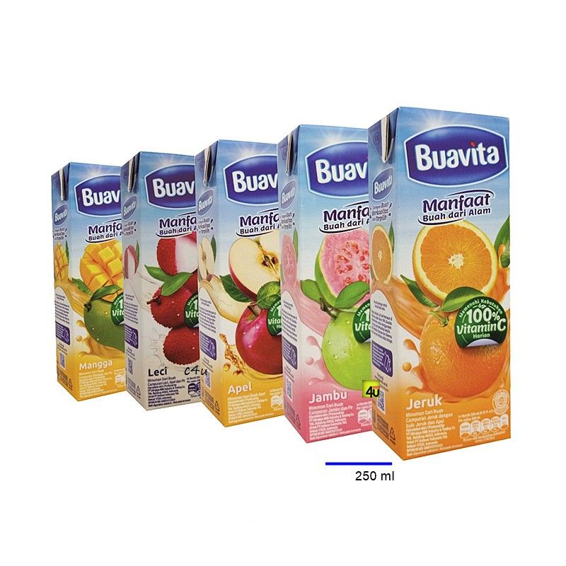 

BUAVITA sari buah 250mL jus buah murni /jus jeruk/Jus apel/ jus jambu / Unilever