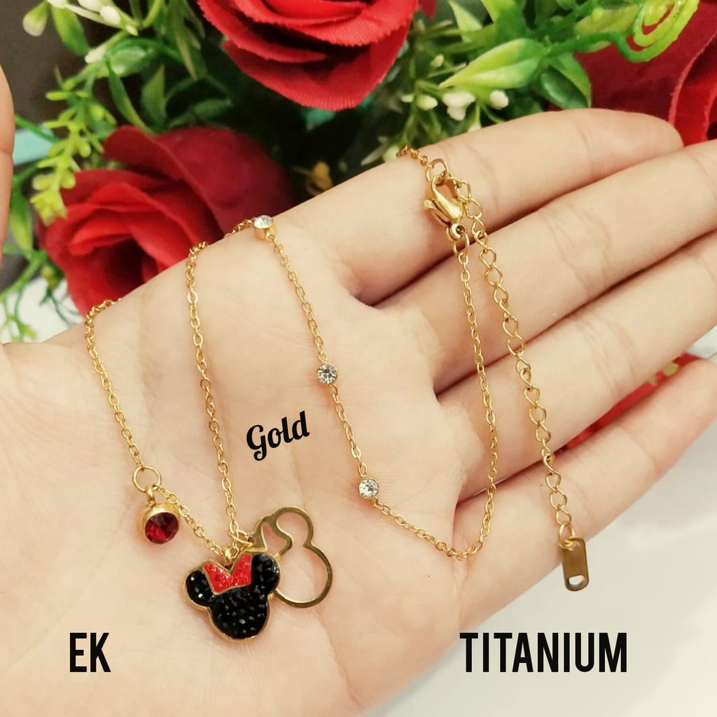 COD || Kalung Micky TITANIUM premium gaya remaja TIDAK LUNTUR, TIDAK KARAT