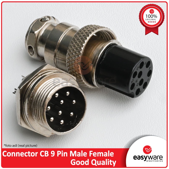 Set Jack Connector CB 9 Pin 9P 9Pin Set Socket CB 9 Pin Male Female