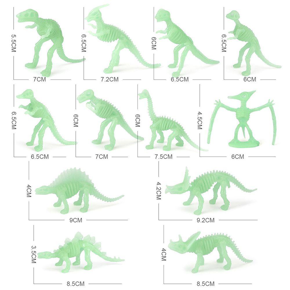 12 Pcs Dinosaurus Luminous|Mainan Glow In The Dark Untuk Edukasi Dini Anak