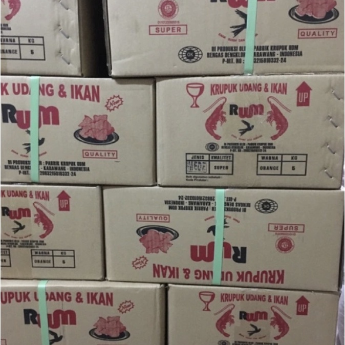 

QH Kerupuk Udang & Ikan Tipe Mede Kecil Rum / Krupuk Udang kecil RUM 5kg/ Mede Walet
