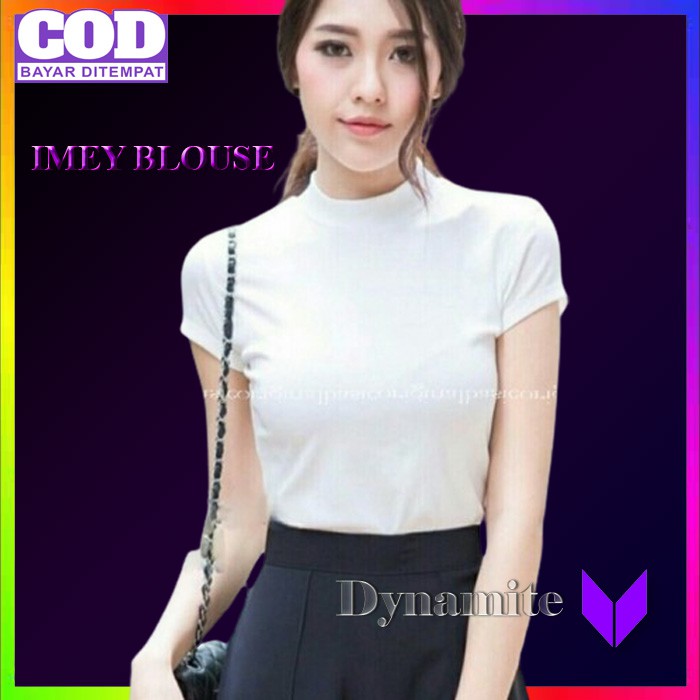 Baju Atasan Kaos Basic Tee Putih Polos Wanita Cewek BabyTerry Kekinian Terbaru Import Premium IMEY