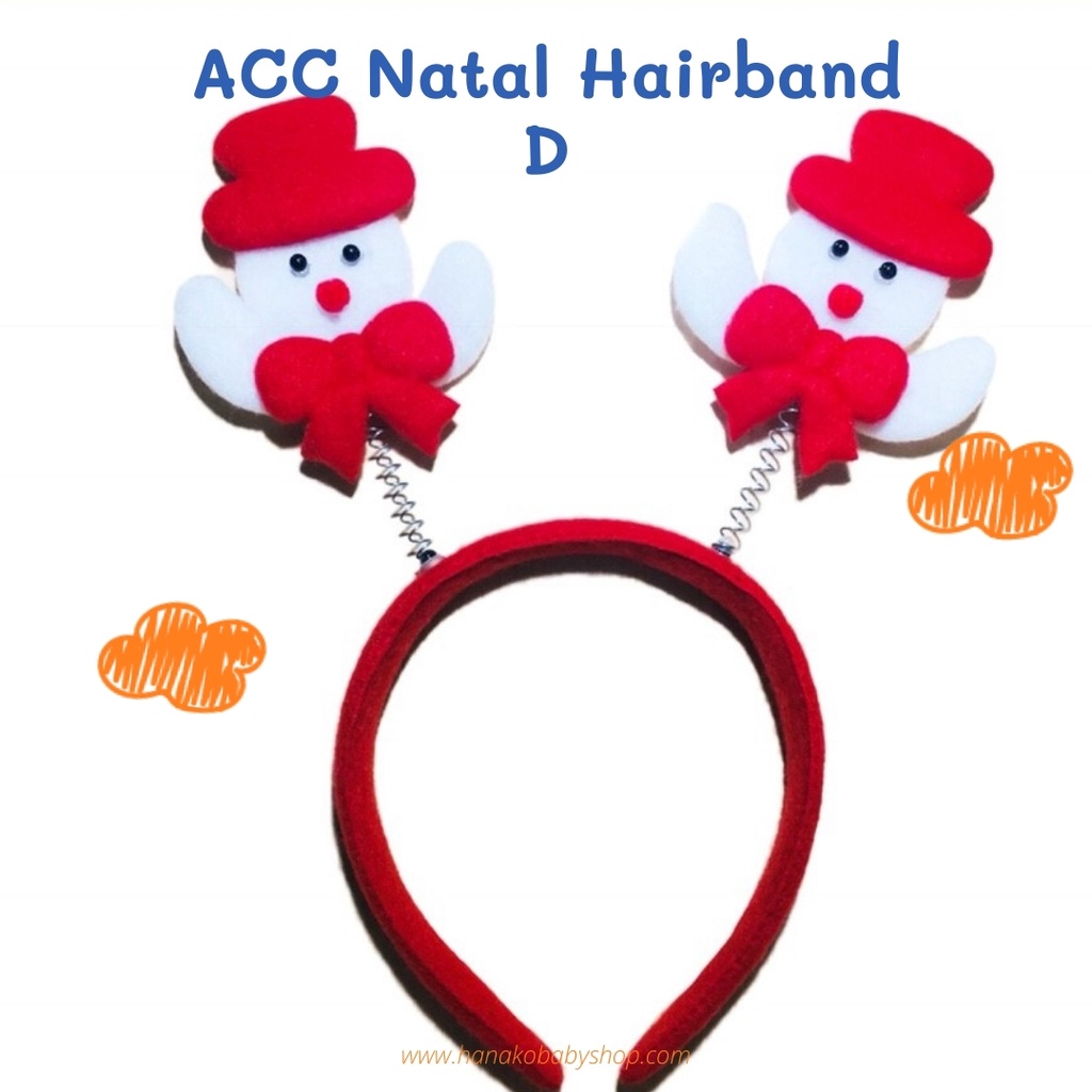 Aksesoris Natal Anak Jepitan, Bandana / Acc Natal