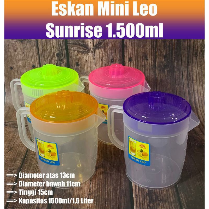 Teko Plastik / Eskan Mini Leo / 1,5 Liter / Teko Teh manis air es / Sunrise