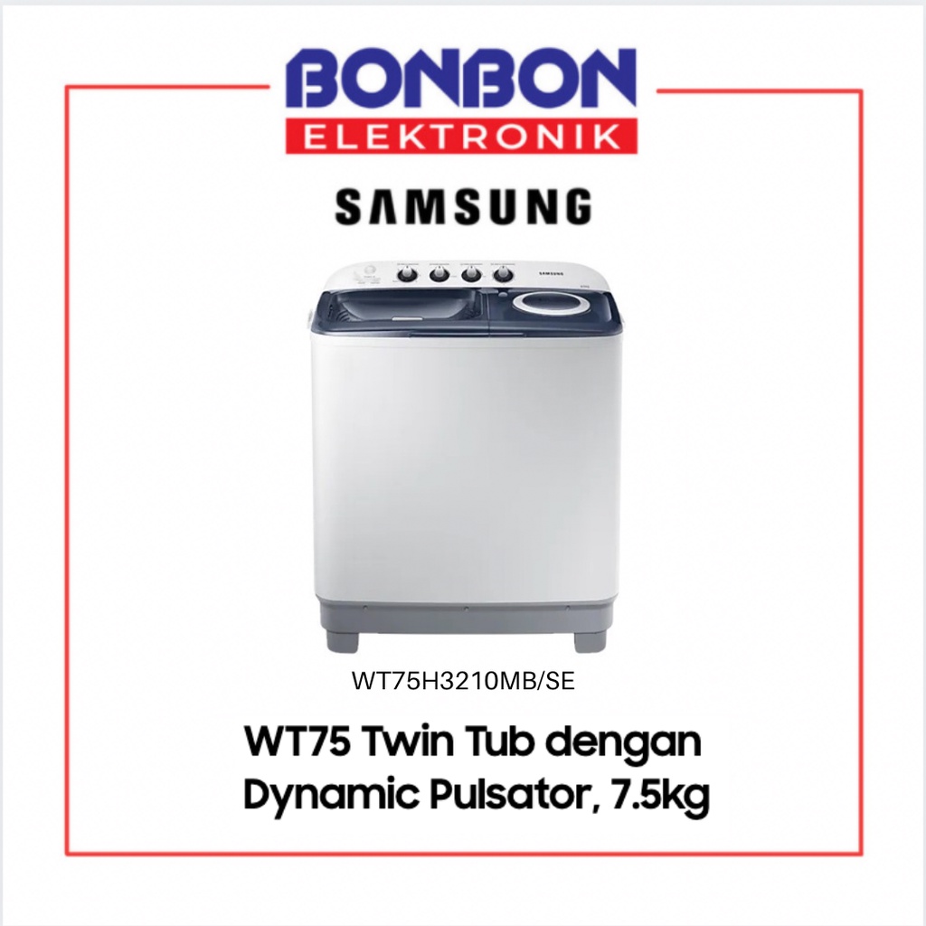 Samsung Mesin Cuci 2 Tabung 7.5KG WT75H3210MB/SE / WT75H3210