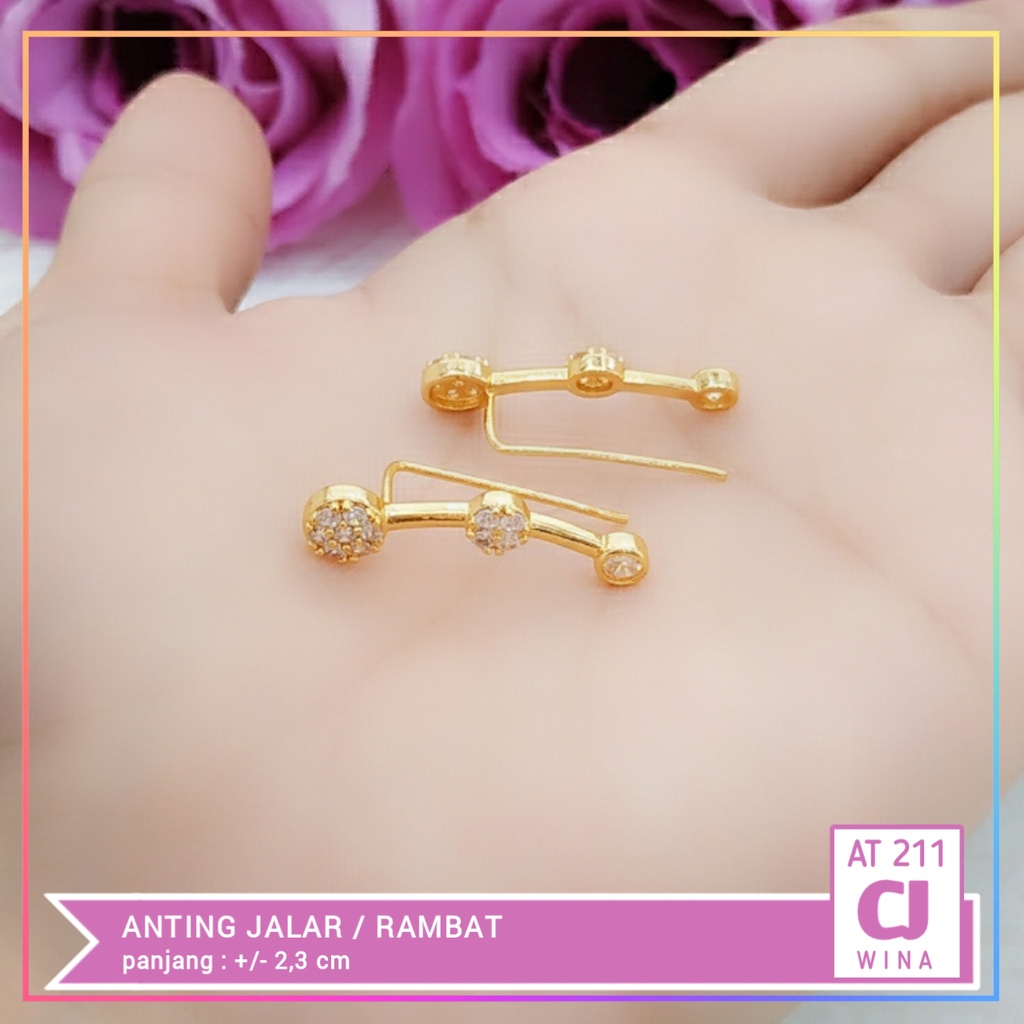 anting xuping anting dewasa jalar bulat permata perhiasa wanita lapis emas gold AT 211