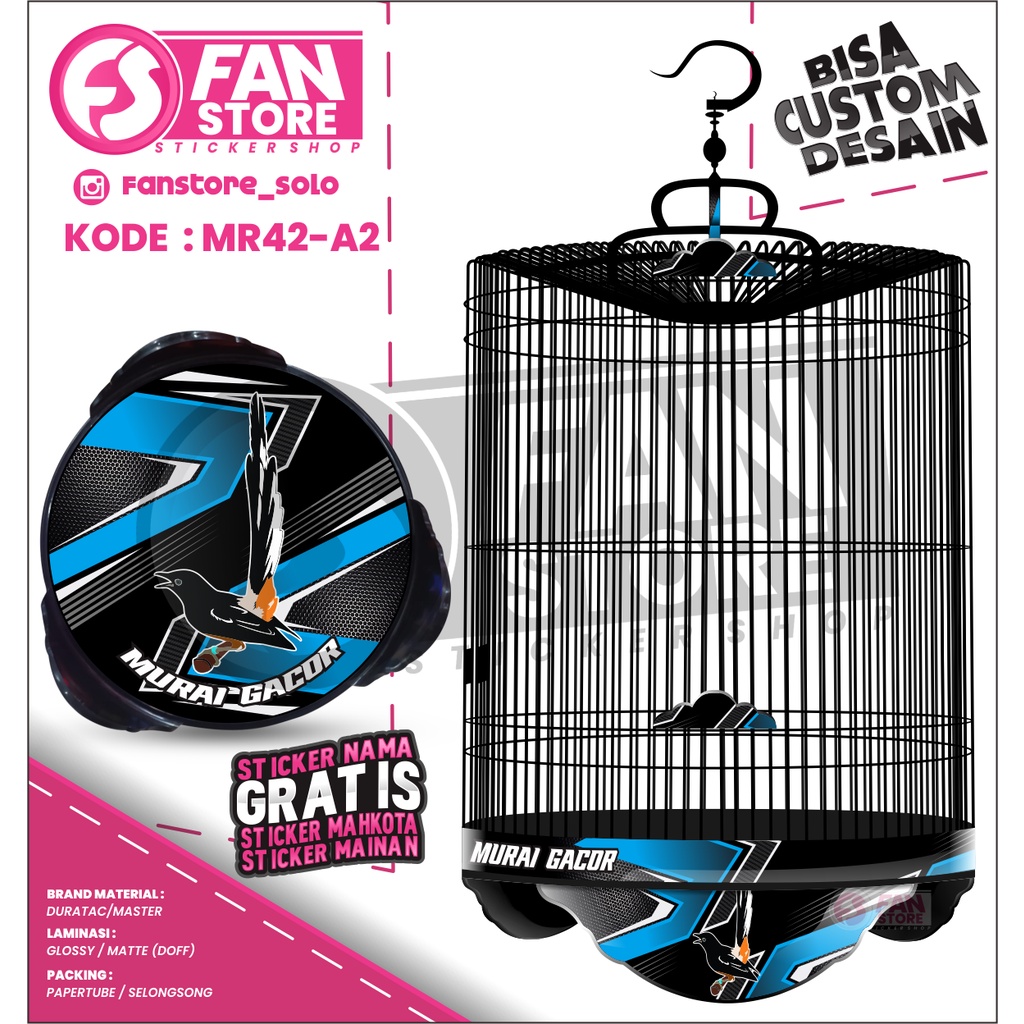 Sticker Kandang EBOD ORIQ RADJA MURAI GACOR - Stiker Decal Tebok Murai