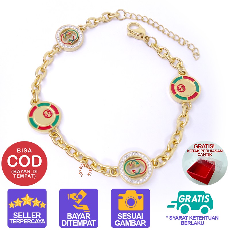 Lovelybutik Gelang Wanita Titanium Anti Karat Miranda New Gelang Tangan  BONUS KOTAK PERHIASAN