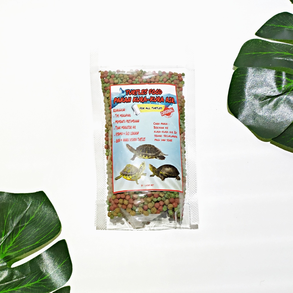 [75 GRAM TRIPLE COLOR] Makanan pelet pakan kura-kura air Brazil res ambon labi labi leher panjang da