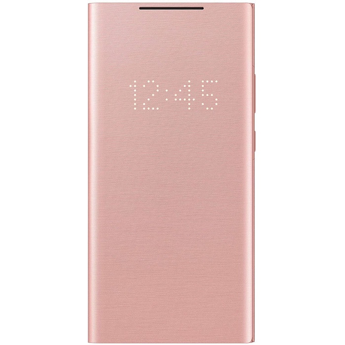 {SuheStore} Case Samsung Note 20 Ultra / Note 20 Original LED Flip Wallet COVER - Brown Note 20 Limi