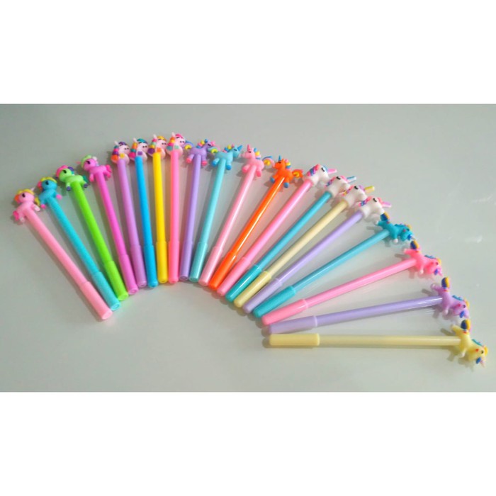 

Bolpen Pulpen Gel Pen Karakter LOL Unicorn Christmas Doraemon Avengers Hello Ktty Melody Bear Owl