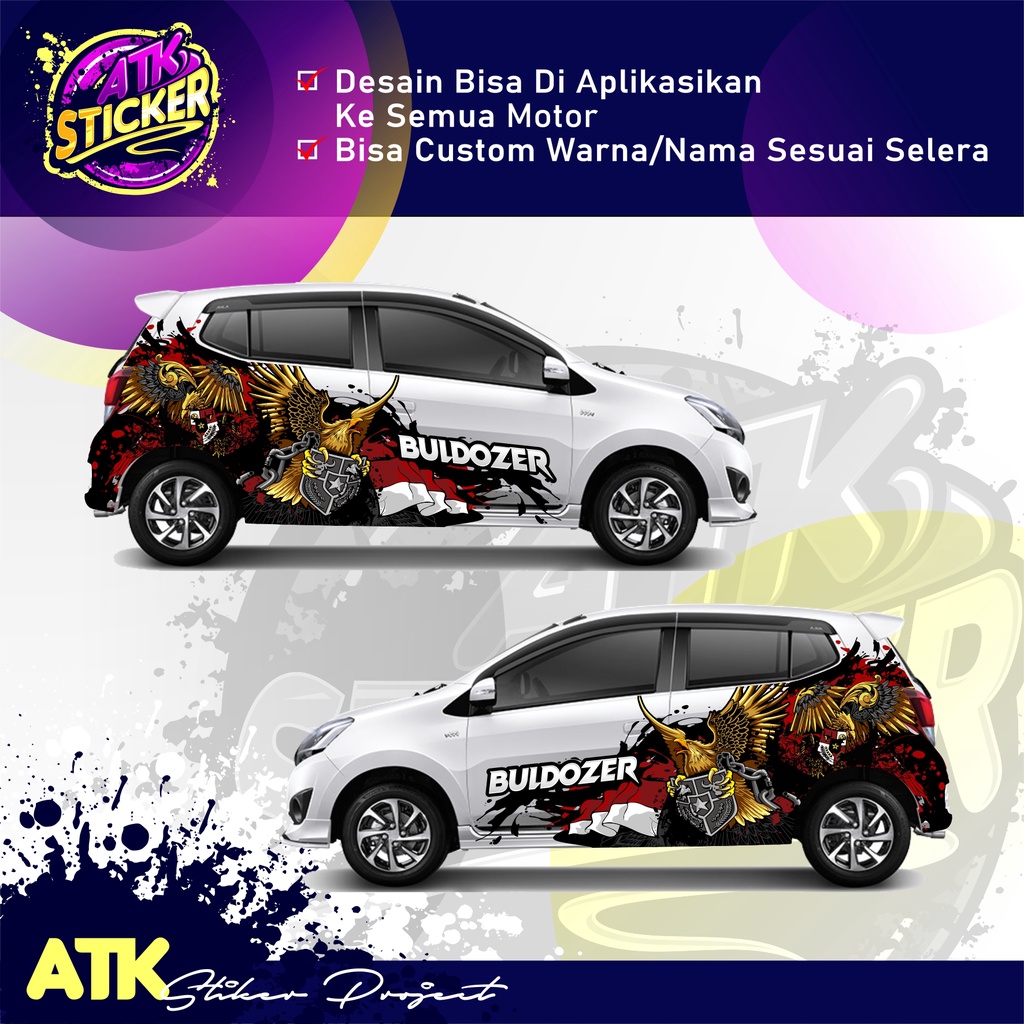 DECAL STIKER MOBIL CUSTOM HONDA JAZZ, AGYA, SIGRA, YARIS, MOBILIO STICKER MOBIL GARUDA SIZE 2 (1set 