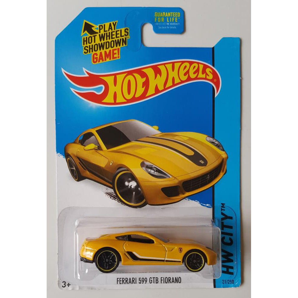 MAINAN Die Cast Hot Wheels Ferrari 599 GTB Fiorano Yellow/Kuning MURAH