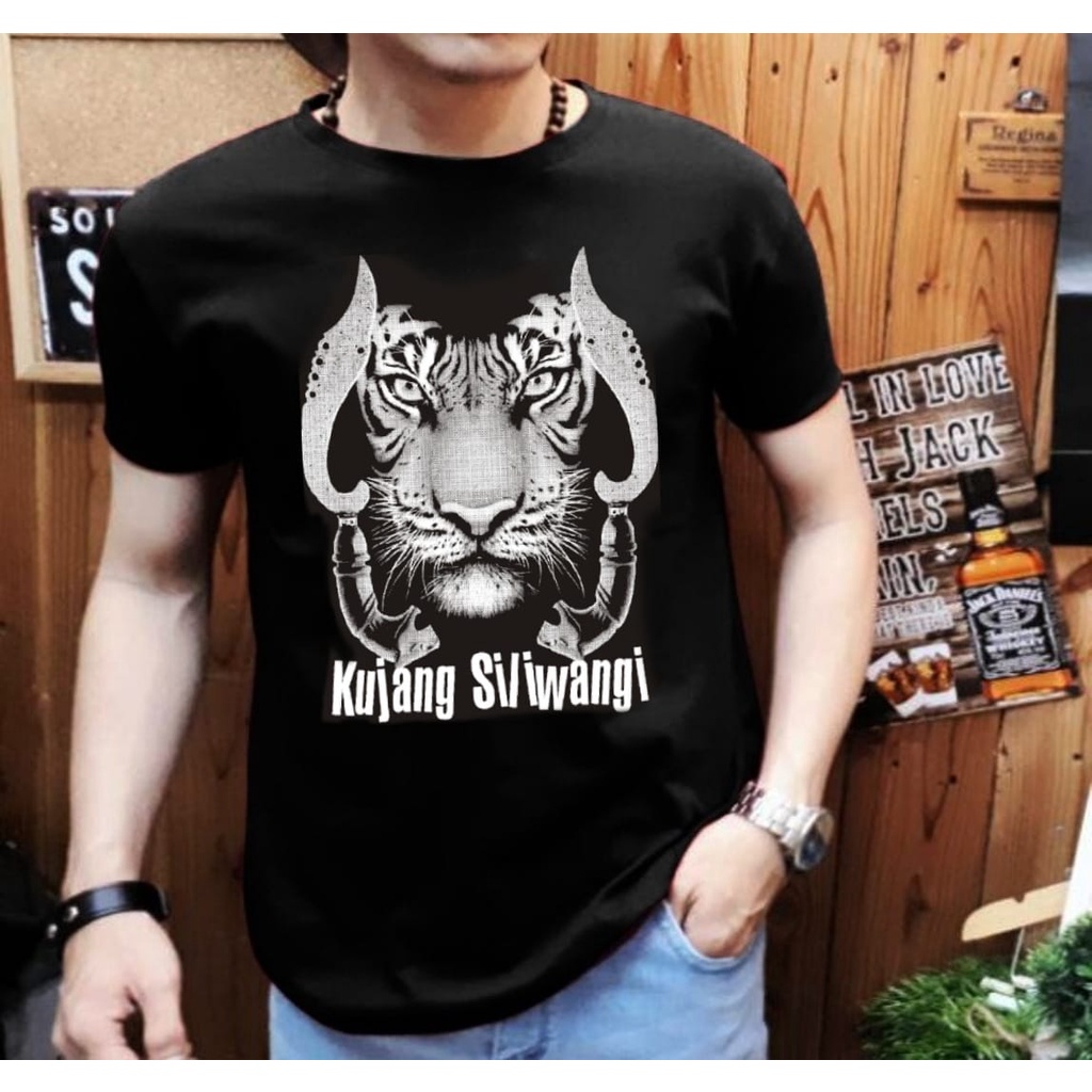 Kaos Distro Pria Lengan Pendek Motif Macan Positif MC-09 / Shalch Trendy