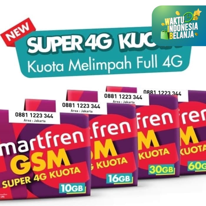 GW839 KARTU PERDANA DATA SMARTFREN 4G KUOTA ALL DEVICE 10GB 30GB 60GB UNL - 16GB