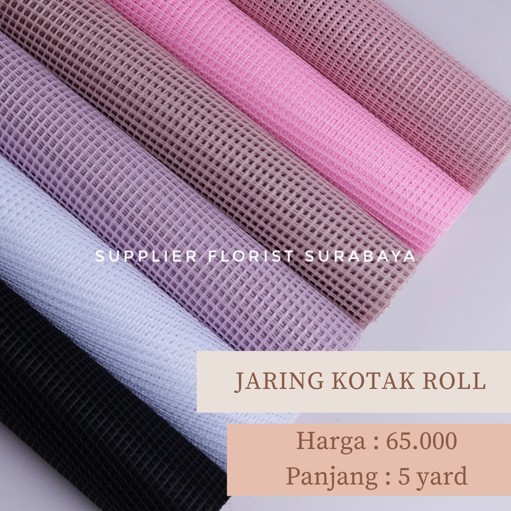 

[1 ROLL 50CM X 5 YARD] JARING KOTAK MESH ROLL WRAPPING PAPER KERTAS WRAP PEMBUNGKUS BUNGA KERTAS KOREA