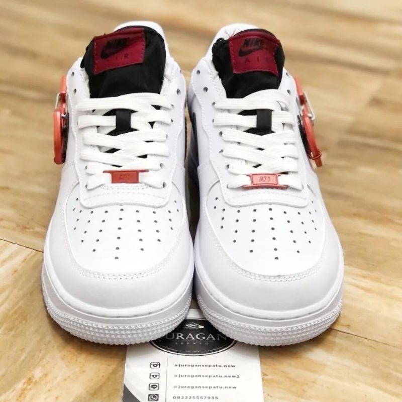 Nike Air Force 1 '07 PRM &quot;Carabiner Swoosh&quot; White/Habanero Red