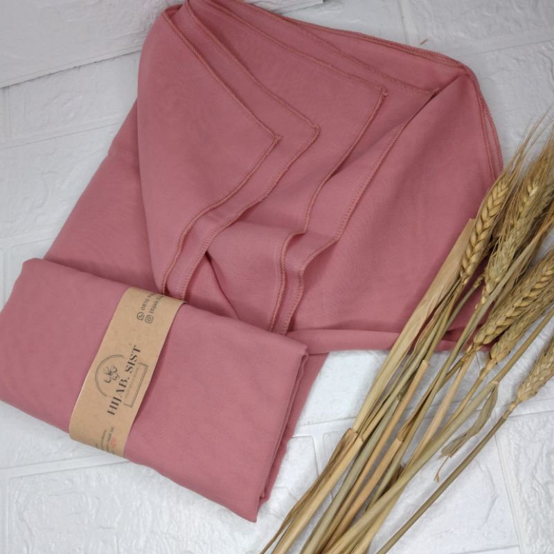 Hijab segiempat warna dusty pink