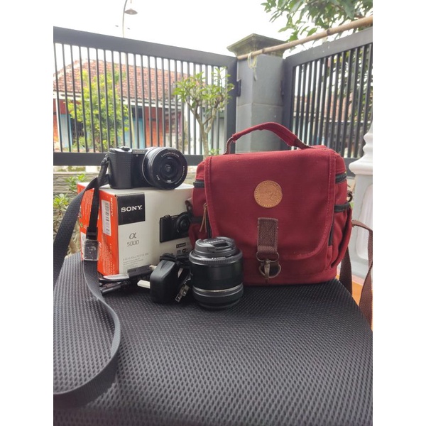 KAMERA SONY A5000 FULLSET BONUS LENSA FIX DAN TAS