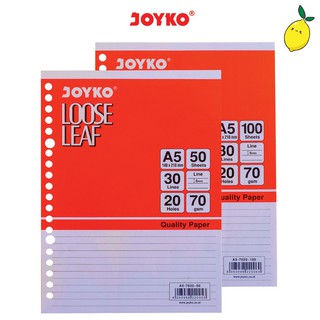 Loose Leaf Refill Kertas File Binder Joyko A5 Ruled - 50 & 100 Lembar