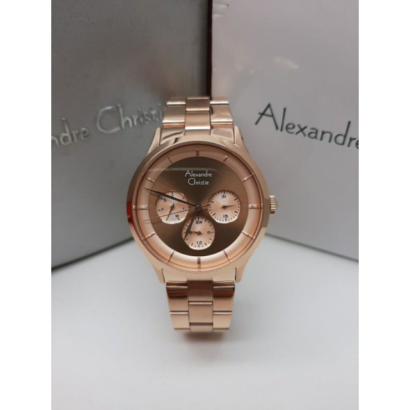 JAM WANITA ALEXANDRE CHRISTIE AC 2889 ORIGINAL ROSEGOLD BROWN