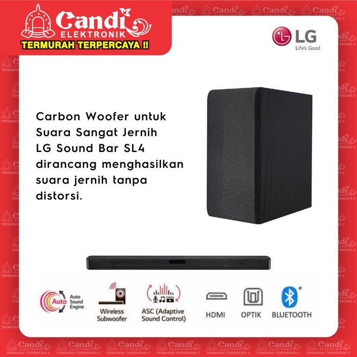 LG SOUNDBAR SL4 - Wireless Sound Bar - Subwoofer Aktif Nirkabel LG SL4