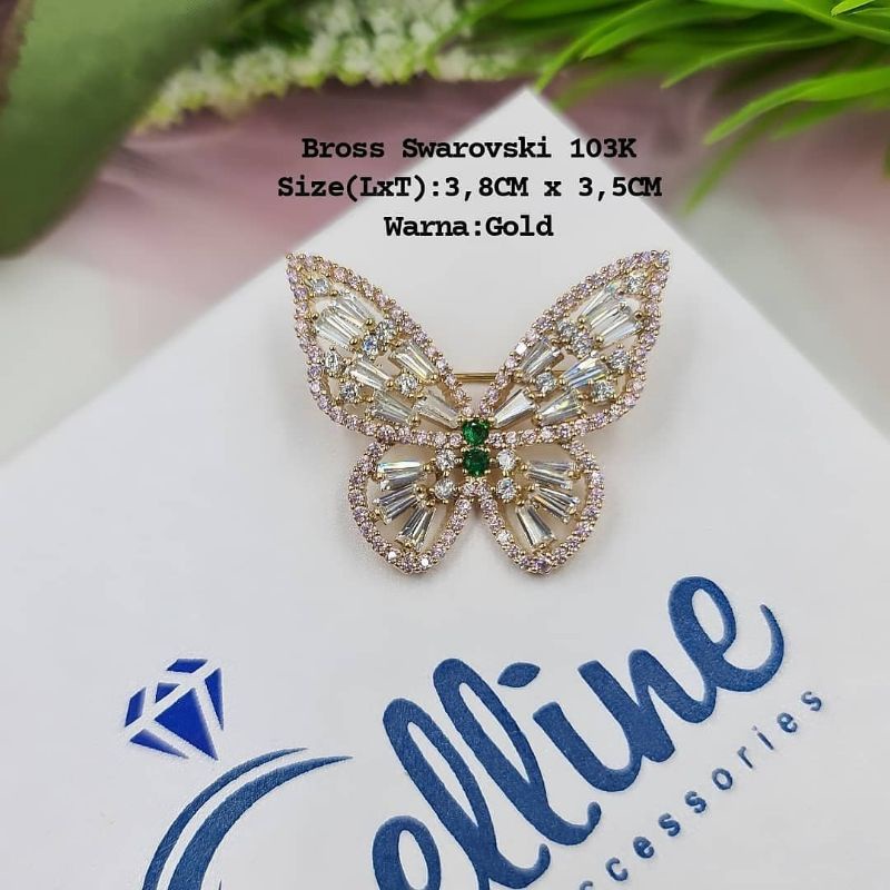 BROS KUPUKUPU | BROS SWAROSKI KUPU KUPU | BROS HIJAB | BROS JILBAB | BROS ZIRCON | BROS DAGU-Gold-batu pink