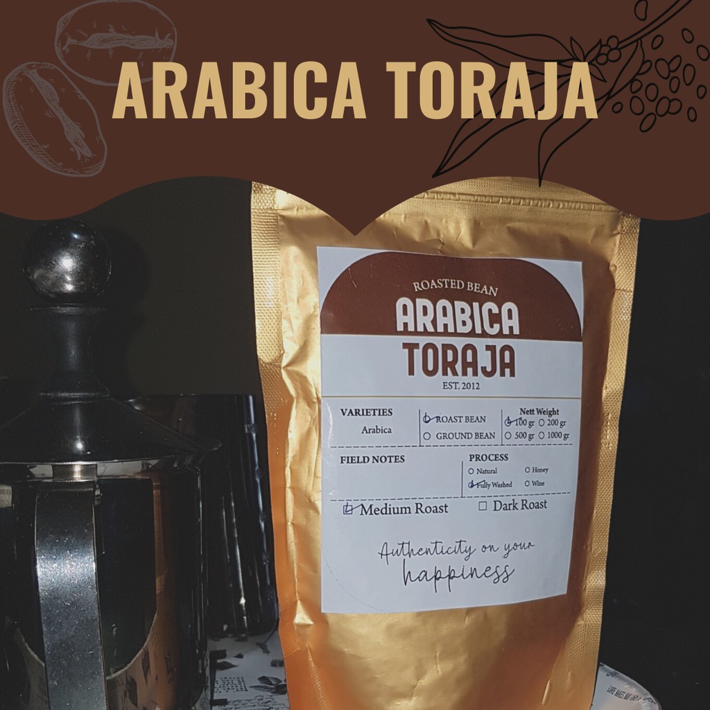 

kopi Arabika Toraja kemasan 100 gram bisa bubuk atau bean yaa tulis aj