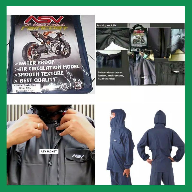 Jas Hujan ASV Original Full Rubber Karet Stelan JUMBO Size L XL XXL XXXL Import