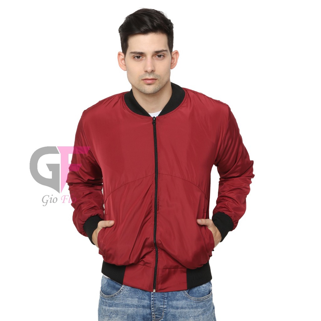 GIOFLO Jaket Parasut Mayer Casual Pria Maroon / JAK 2297