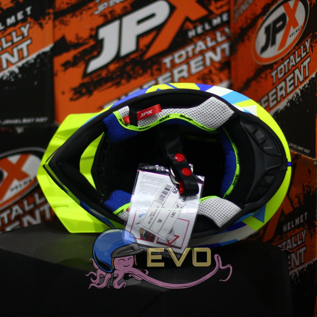 HELM JPX CROSS_FOX1 SERI X29 - FLUO YELLOW GLOSS + GOOGLE SNAIL (ONGKIR 2 KG) HELM JPX TERBARU