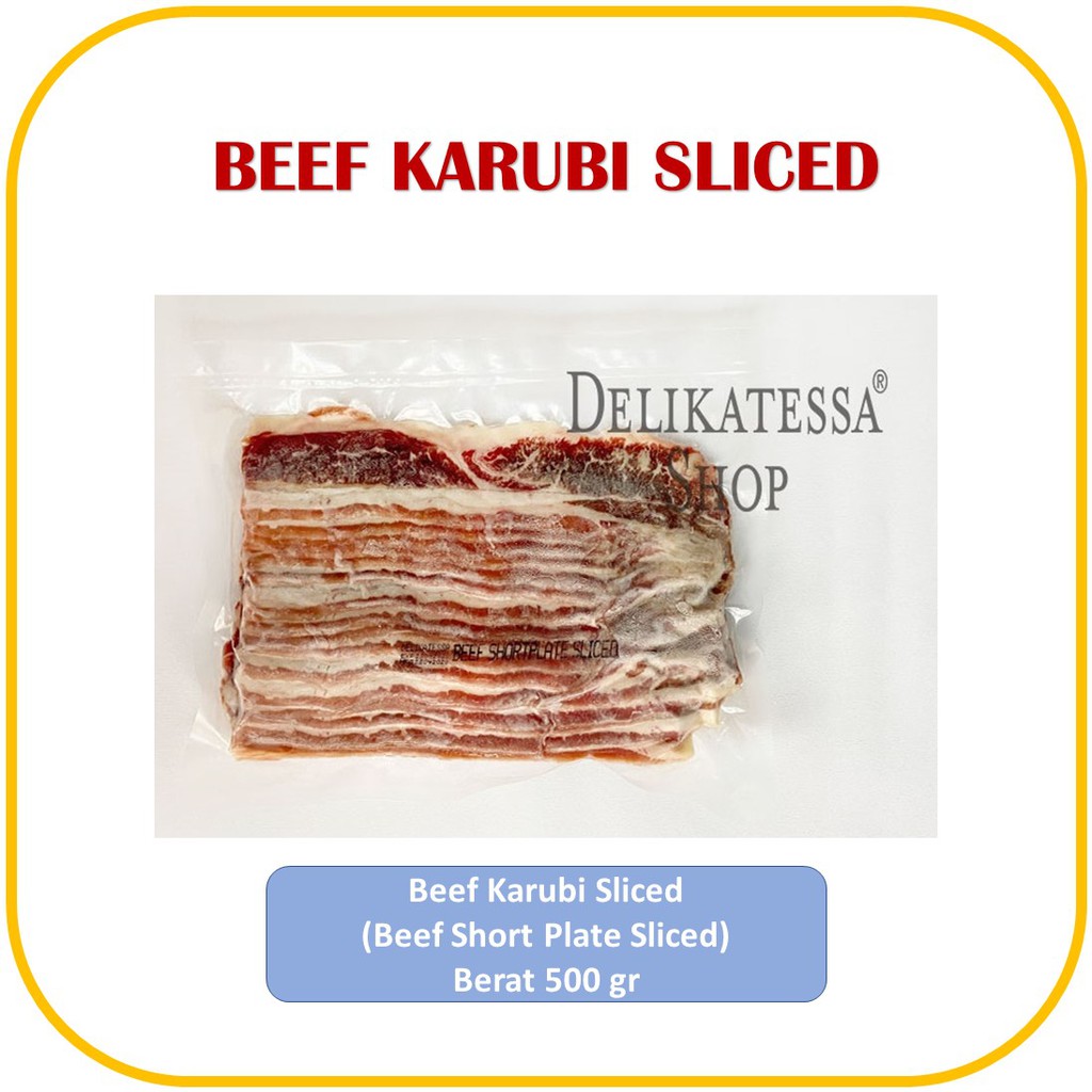 

DAGING SAPI SHORTPLATE SLICE 500 GR BEEF KARUBI TERIYAKI HALAL