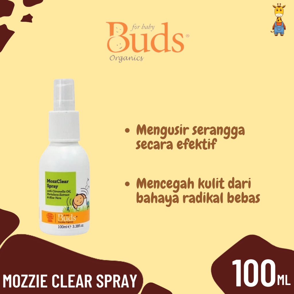 BUDS Mozzie Clear Spray 100ml - Lotion atau Krim Anti Nyamuk Bayi dan Anak