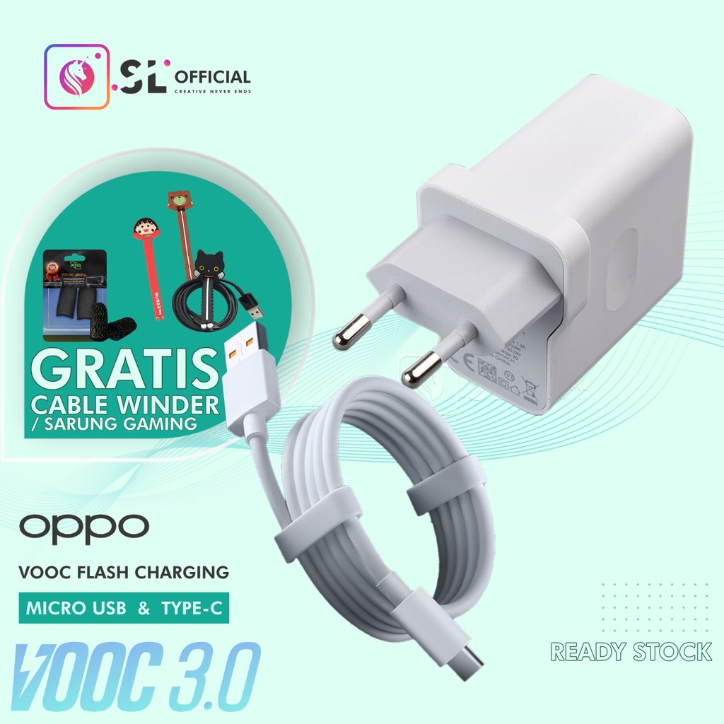 Charger Oppo Fast Charging Original Super VOOC 65watt Micro USB &amp; Type C